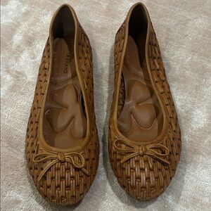 Lucky Brand Woven Leather Ballet Flats in Brown